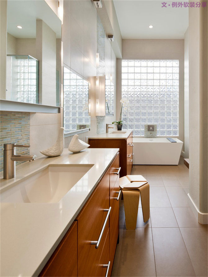 玻璃磚設(shè)計(jì)師這樣用，驚艷了N次！-別墅設(shè)計(jì),軟裝設(shè)計(jì),室內(nèi)設(shè)計(jì),豪宅設(shè)計(jì),深圳例外軟裝設(shè)計(jì)公司