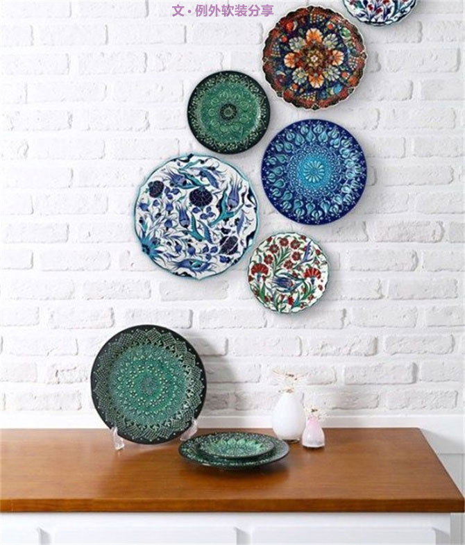 室內(nèi)軟裝設(shè)計瓷盤從飯桌跑到墻上啦！-別墅設(shè)計,軟裝設(shè)計,室內(nèi)設(shè)計,豪宅設(shè)計,深圳例外軟裝設(shè)計公司