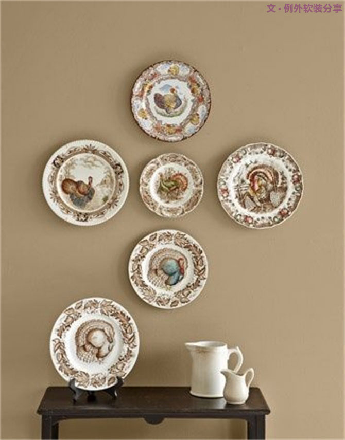 室內(nèi)軟裝設(shè)計瓷盤從飯桌跑到墻上啦！-別墅設(shè)計,軟裝設(shè)計,室內(nèi)設(shè)計,豪宅設(shè)計,深圳例外軟裝設(shè)計公司