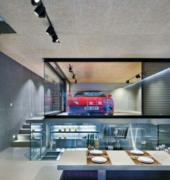 室內(nèi)設(shè)計師一任性，豪車也成裝飾品-別墅設(shè)計_軟裝設(shè)計_室內(nèi)設(shè)計_豪宅設(shè)計-深圳例外軟裝設(shè)計公司