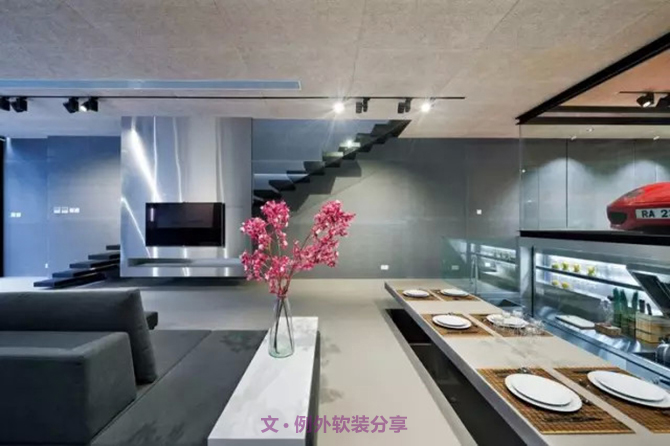 室內(nèi)設(shè)計師一任性，豪車也成裝飾品-別墅設(shè)計_軟裝設(shè)計_室內(nèi)設(shè)計_豪宅設(shè)計-深圳例外軟裝設(shè)計公司